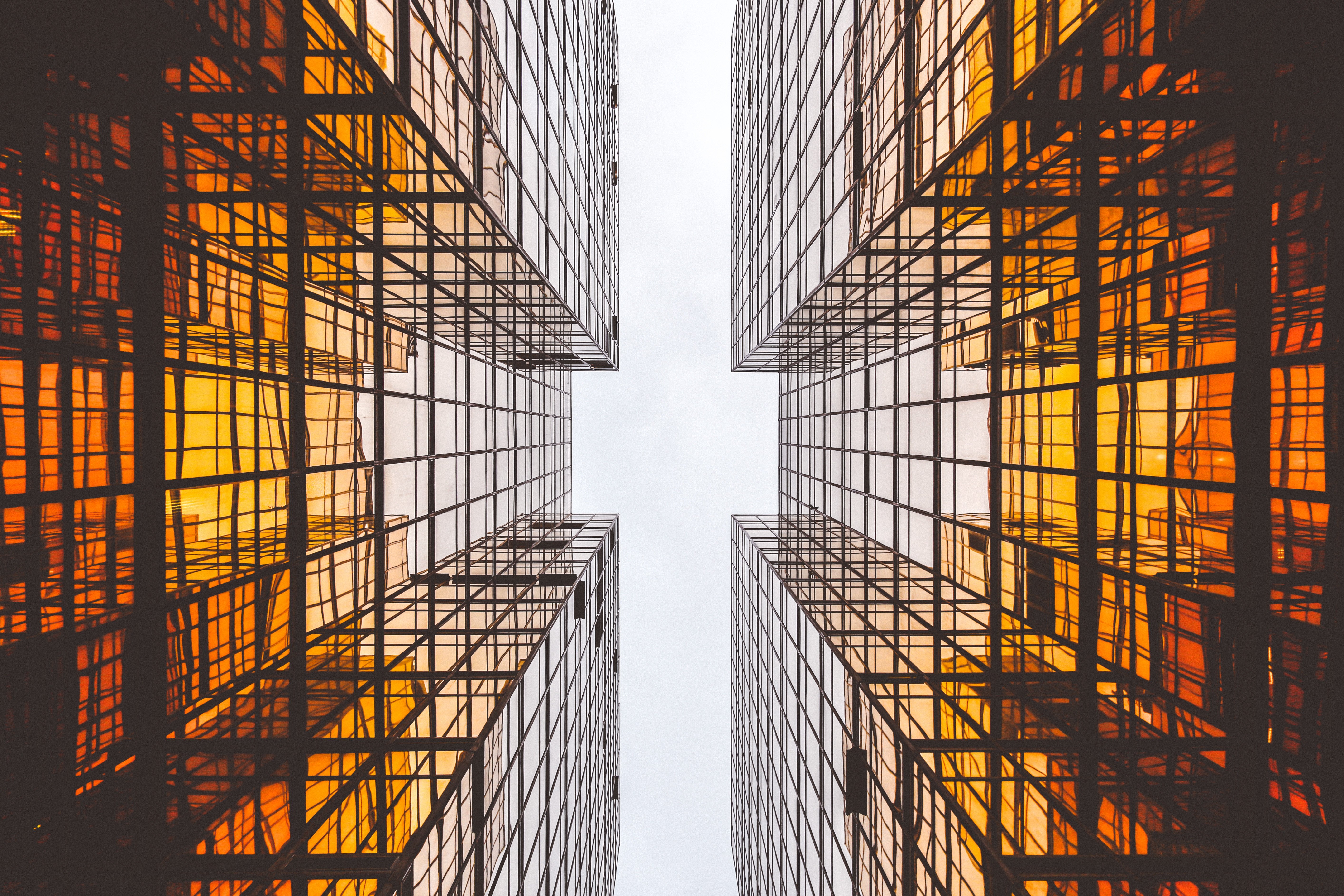 worms eye view of skyscrapers