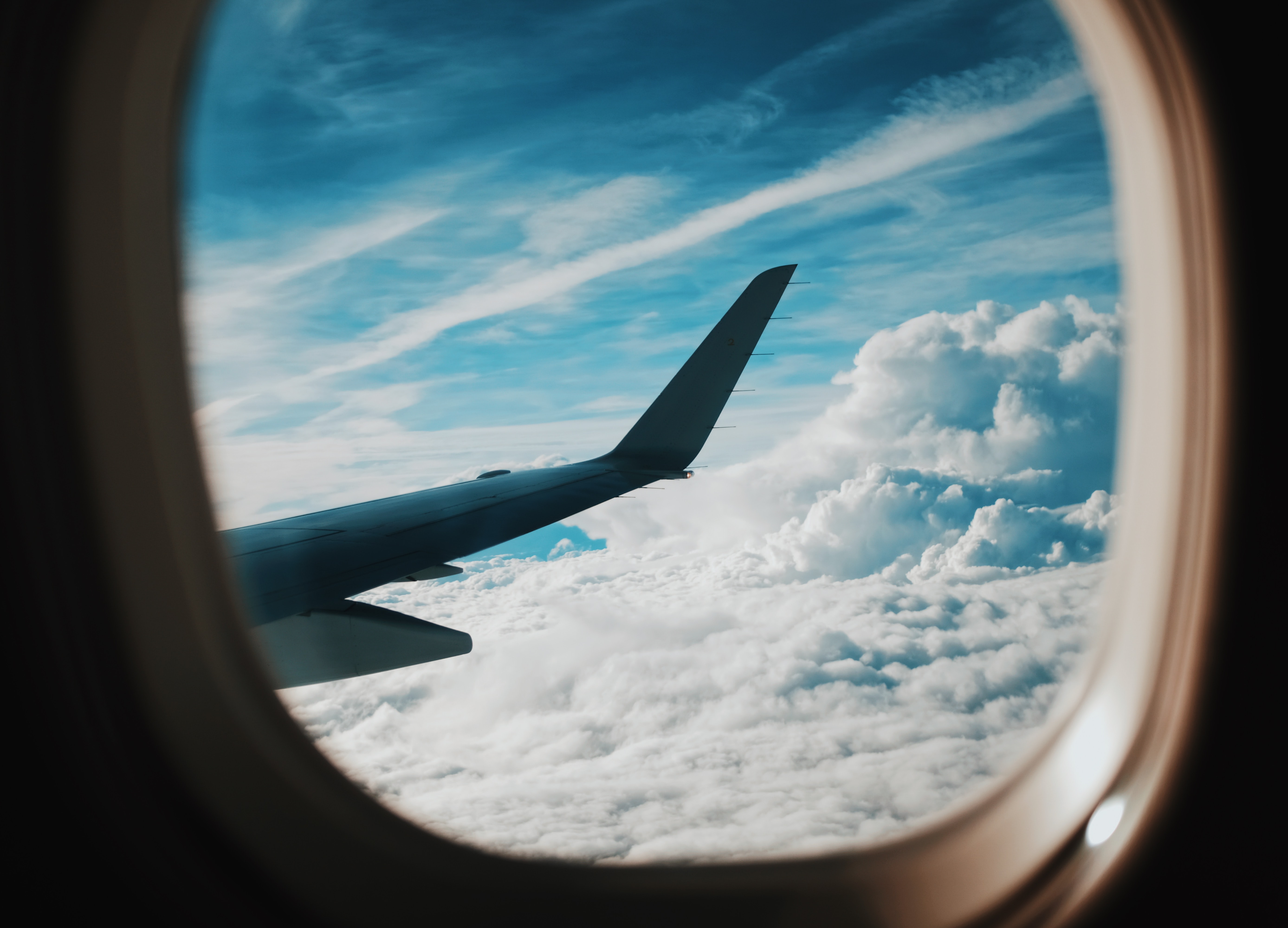 view of aeroplane wing from aeroplane window